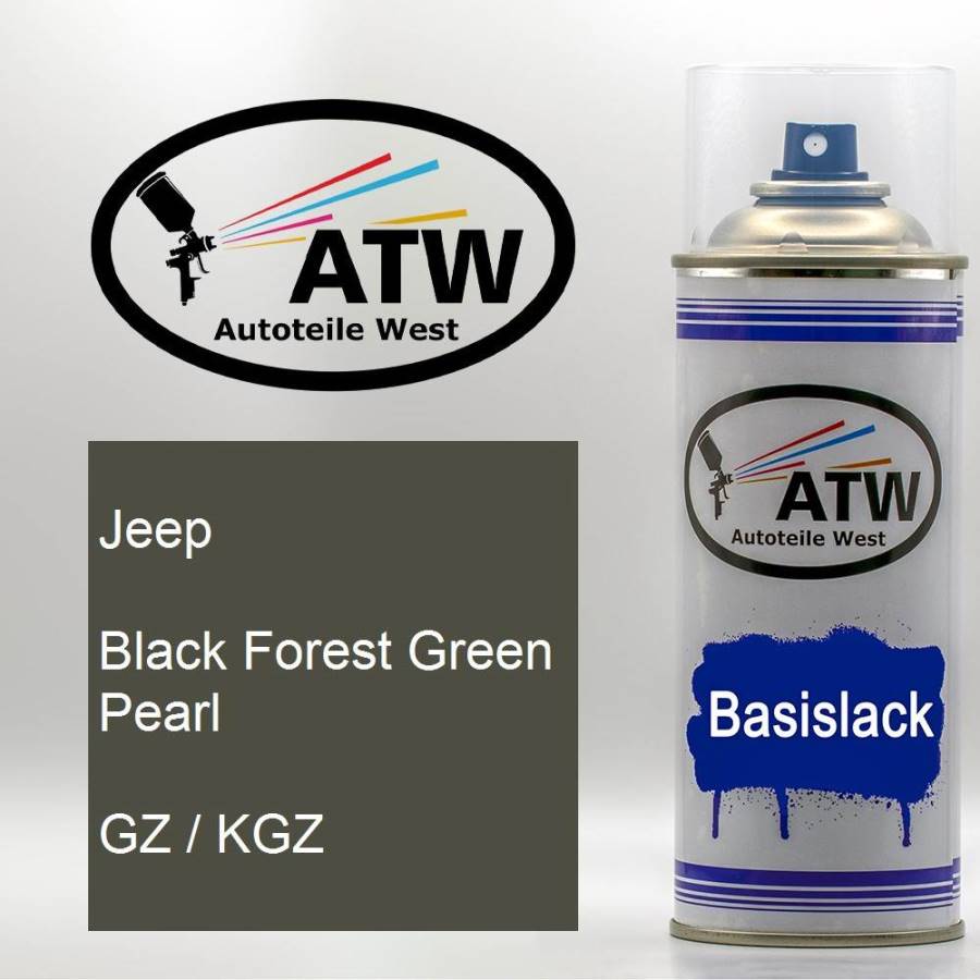 Jeep, Black Forest Green Pearl, GZ / KGZ: 400ml Sprühdose, von ATW Autoteile West.